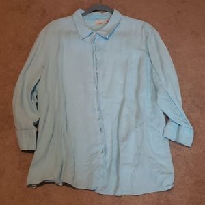 L.L Bean Light Blue Summer Linen Blouse